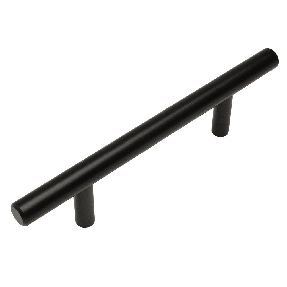 3/8" Slim Line Cosmas Euro Style Bar Pull Flat / Matte Black Pulls #404-030FB
