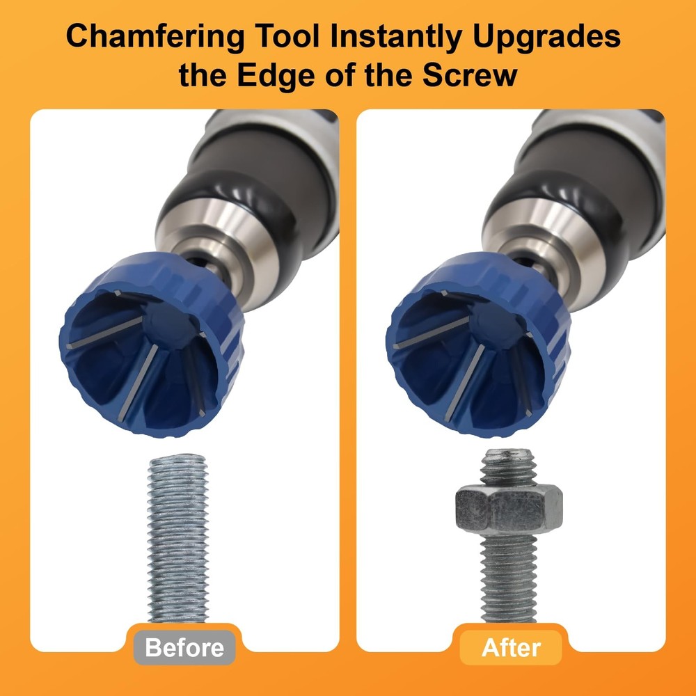 Deburring External Chamfer Tool Set, Tungsten Carbide Chamfering Drill Bit, D...