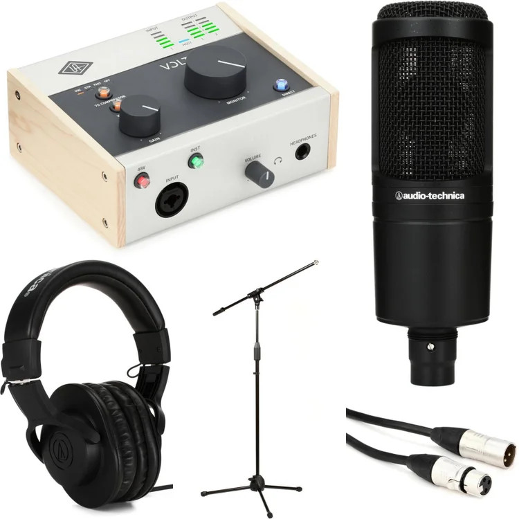 Universal Audio Volt 176 USB-C Audio Interface and Audio-Technica AT2020 Mic