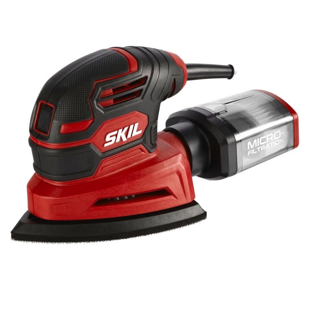 Corded Detail Sander, Includes 3pcs Sanding Paper and Dust Box -