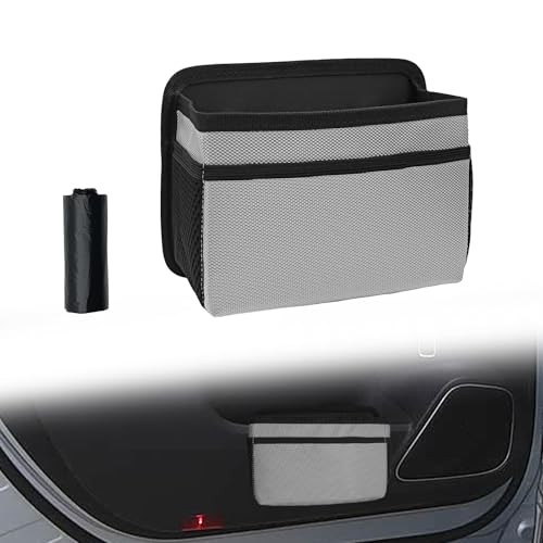 Car Trash Can, Foldable Mini Vehicle Trash Bin Garbage Organizer Holder white