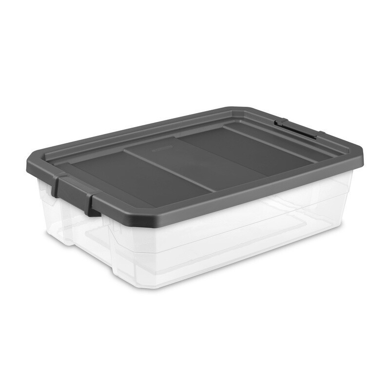Durable Stackable Storage Bins W/ Lids 40 Quart 2 Pack Heavy Duty Clear Plastic