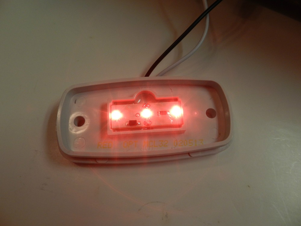 RED Camper Trailer RV Light 3 LED 2 x 4 surface mount Clearance marker