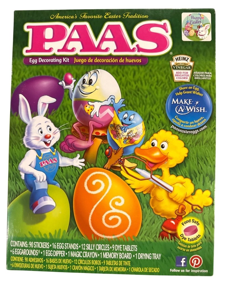 PAAS Easter Egg Decorating Kit Set Stickers+ Stands+ Silly Circles+ Drying Tray+