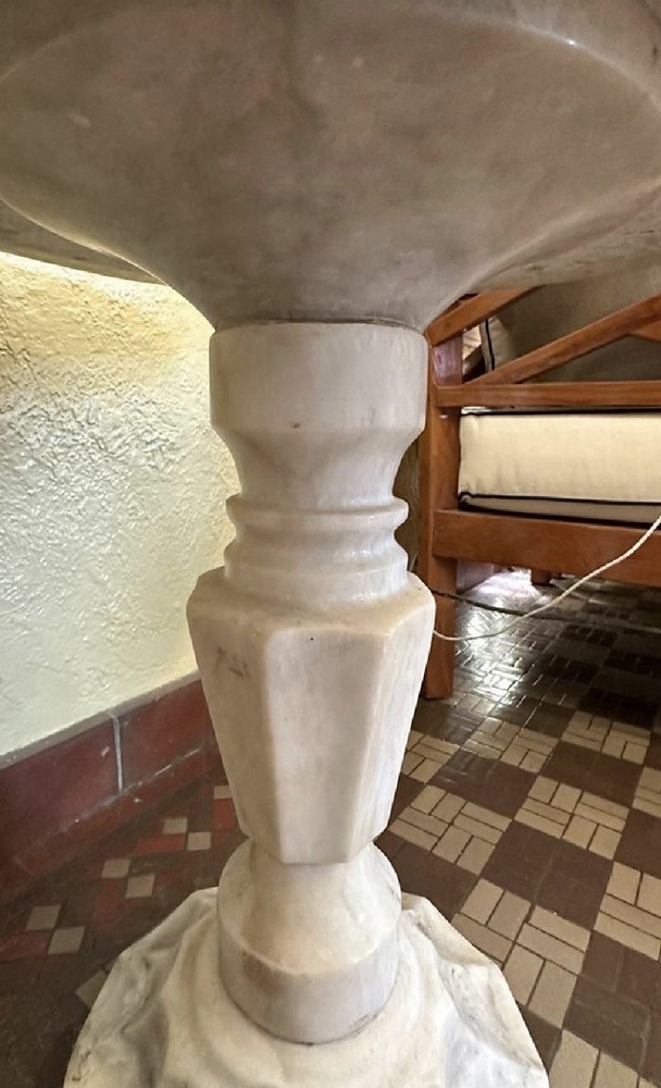 Vintage 1920s Marble Round End Table