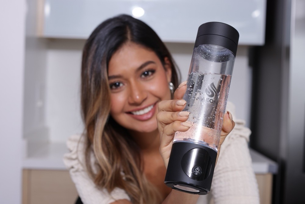 AeonPure Hydrogen Water Bottle Generator -SPE&PEM Rechargeable- 4.5PPM, Black