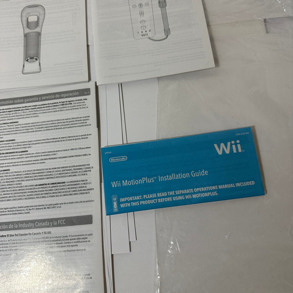 Nintendo Wii MotionPlus Original Instruction Manuals Only