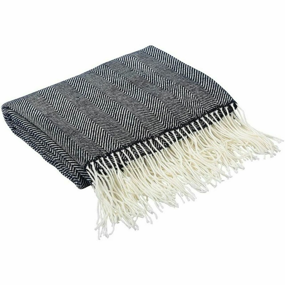 Wisely Home 100% Acrylic Chevron Patten Throw (Black & Grey)
