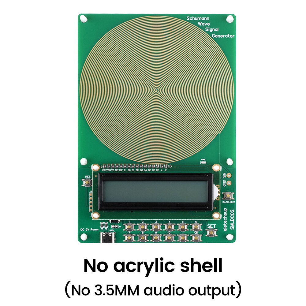 Schumann Wave Generator Pulse Sine Frequency +3.5MM Audio Output Connector +Case