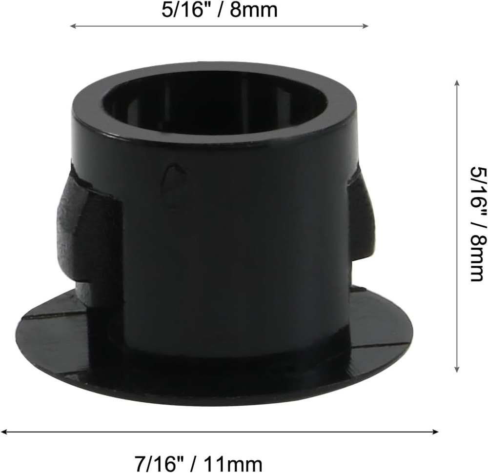 60 Pcs 5/16" / 8Mm Black Plastic Hole Plugs