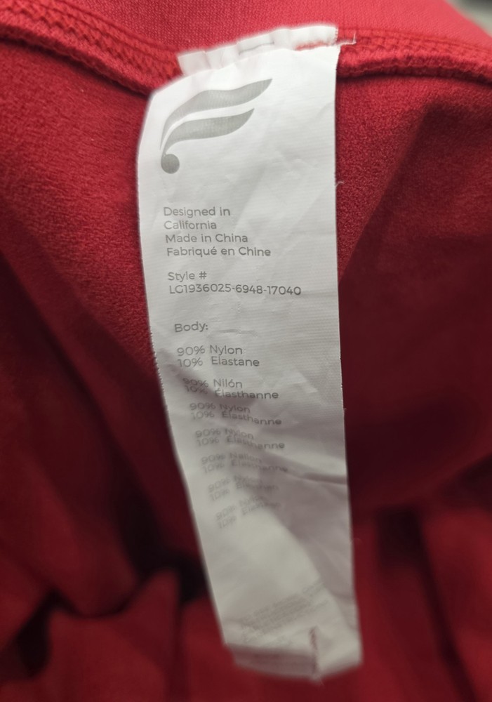 Fabletics High Waisted Seamless Rib Legging in Salsa Red-size medium