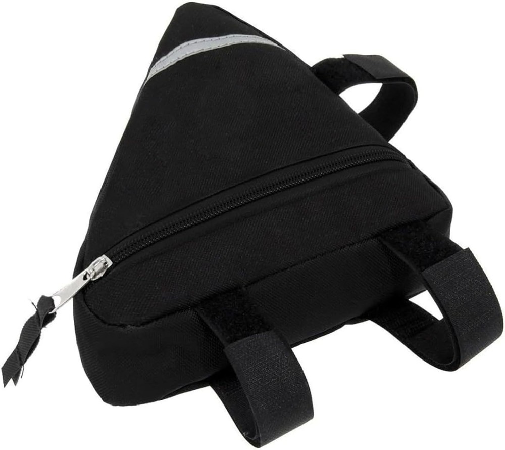 Compact Bicycle Frame Bag - Reflective, Lightweight & Easy to Install, Black