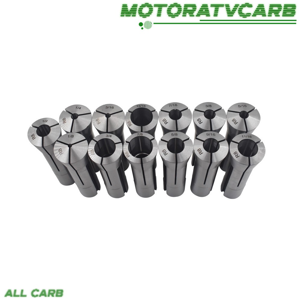 ALL-CARB Precision R8 Collet Set 13pc Mill Collets Set Collets for Mill Machine