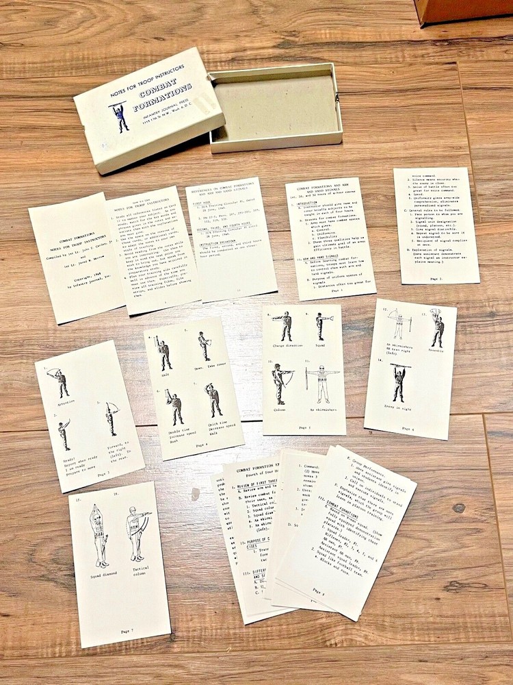 Infantry Journal Press Combat Formations Flash Card Set 1948 // Troop Training