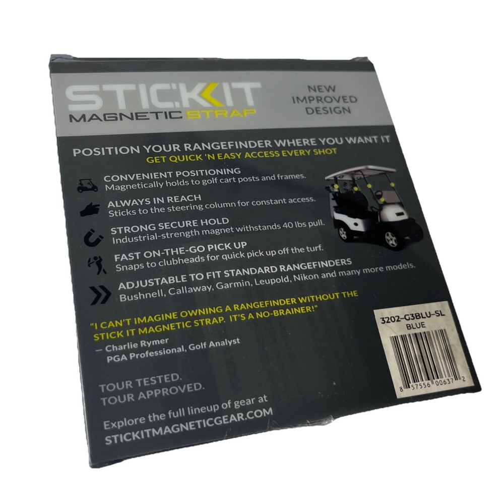 Stick it Adjustable Magnet Strap. Blue And Black