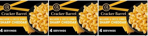 Cracker Barrel Macaroni & Cheese Dinner Sharp Cheddar 3 Pack