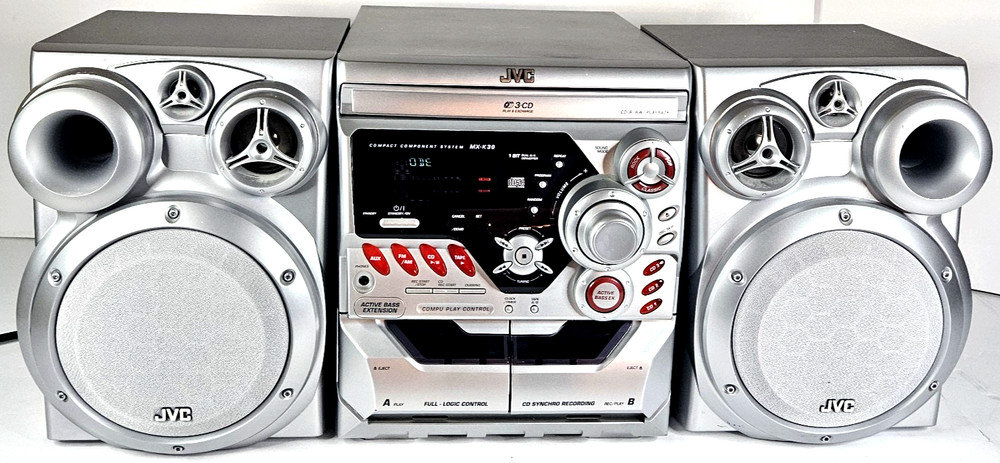 JVC Compact Component System MX-K30 Stereo Cassette Bass. Tested.