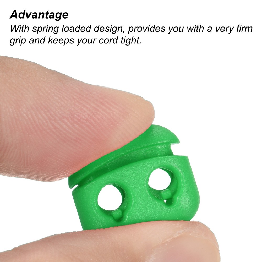 Cord Locks, 30 Pack Oval Spring Toggle Stopper, Green