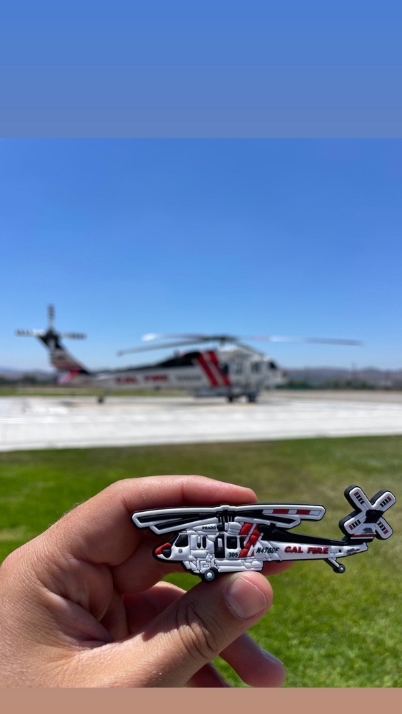 Cal Fire Firehawk Helicopter morale patch backing 3D pvc