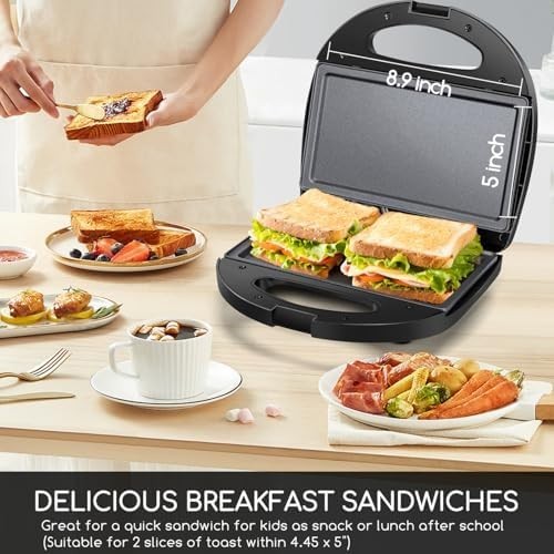 andwich Maker with Non-stick Deep Grid Surface For Egg Black ETL Certificated