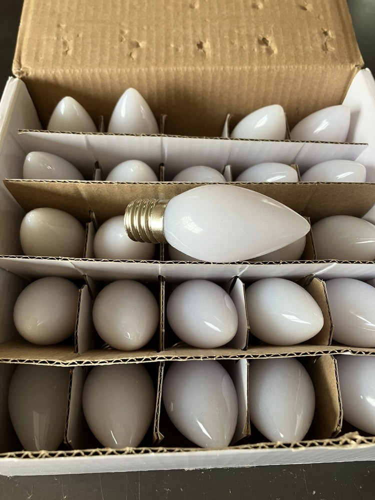 25 Warm White C9 LED Christmas Replacement Bulbs Solid White Bulb