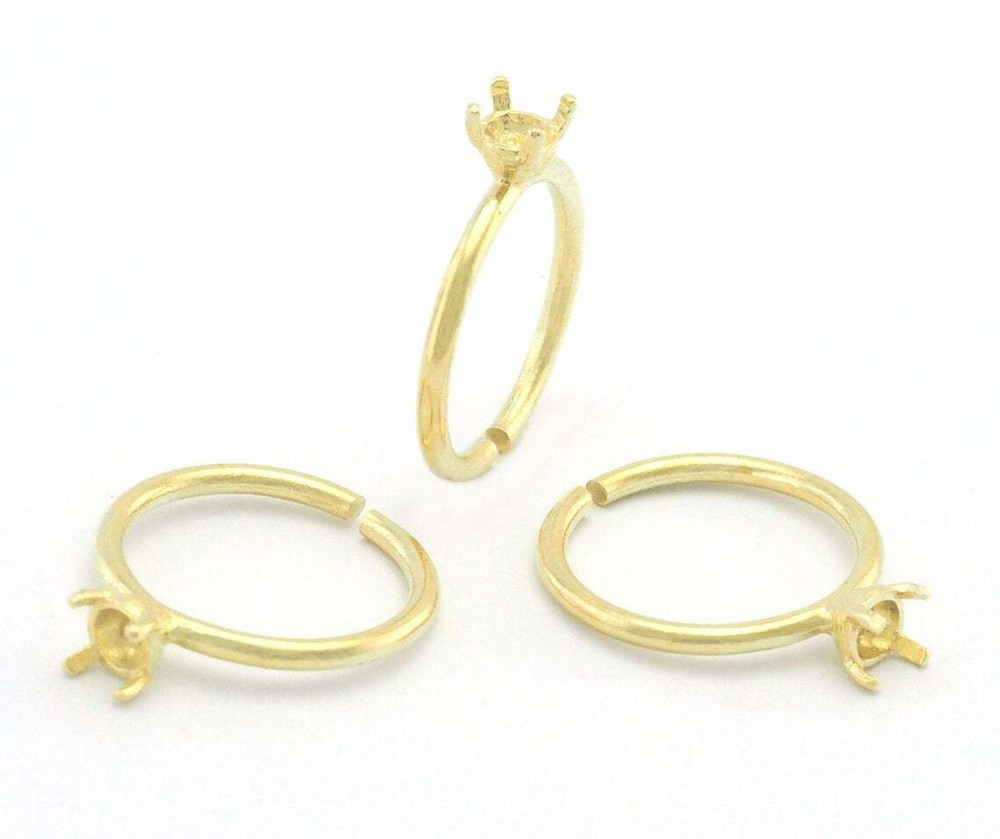 Ring Base Blank Cup Bezel Adjustable Raw brass (7-10US size - Adjustable ) 4299