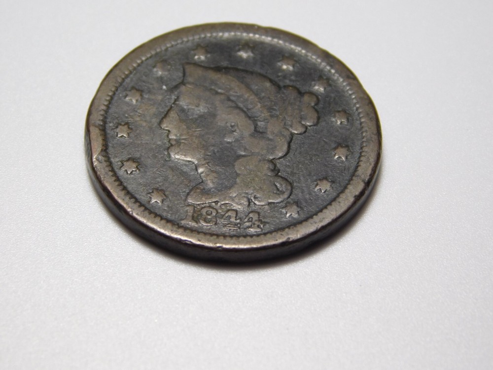 US COINS 1844 BRAIDED HAIR LARGE CENT