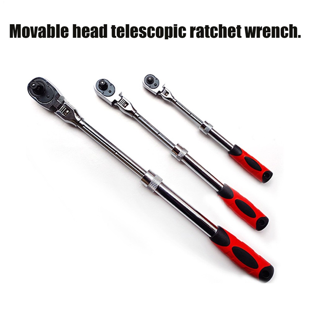 3Pcs Extendable Long Handle Socket Wrench Set Drive Ratchet Tool 1/4" 3/8" 1/2"