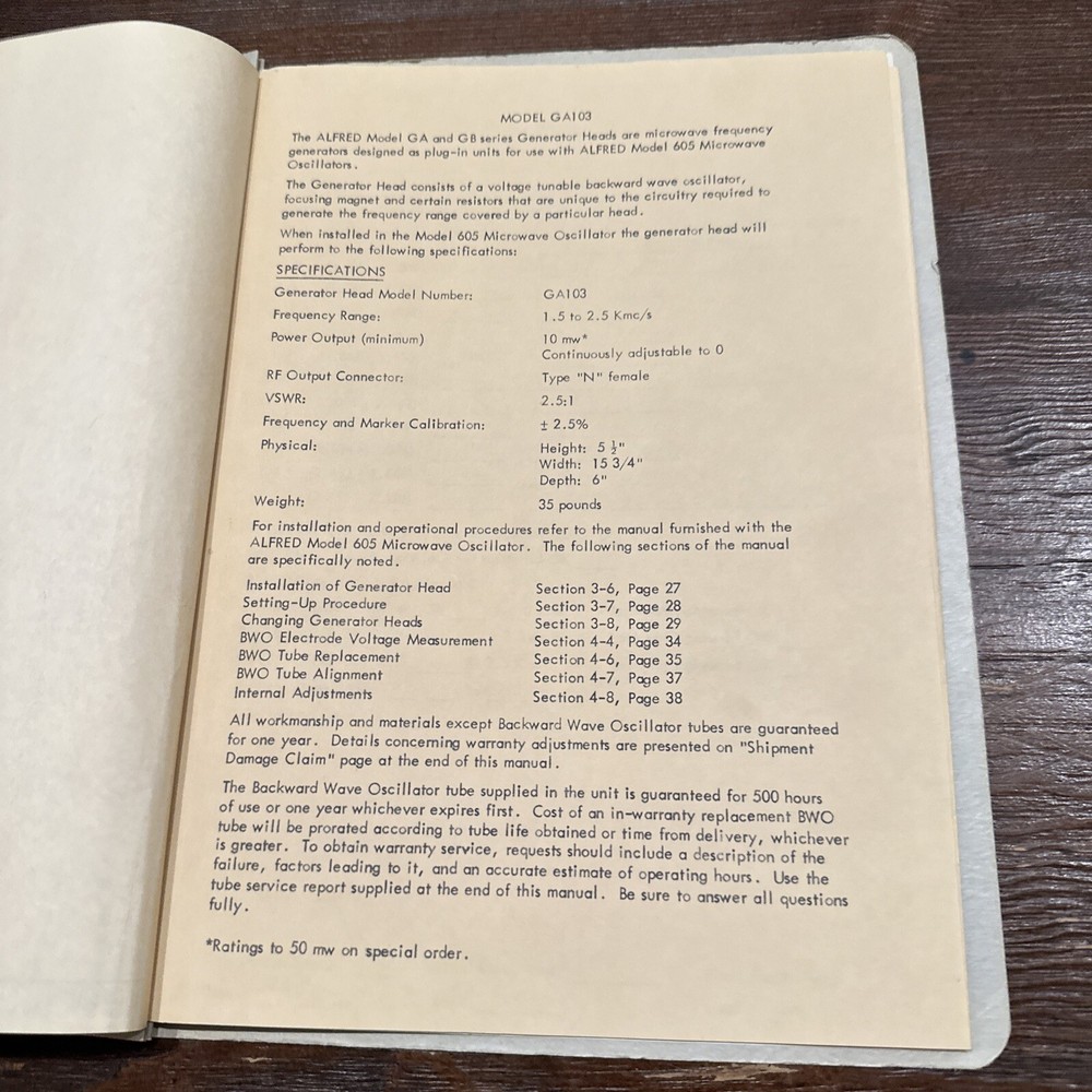 Alfred Electronics Model GA103 Generator Head