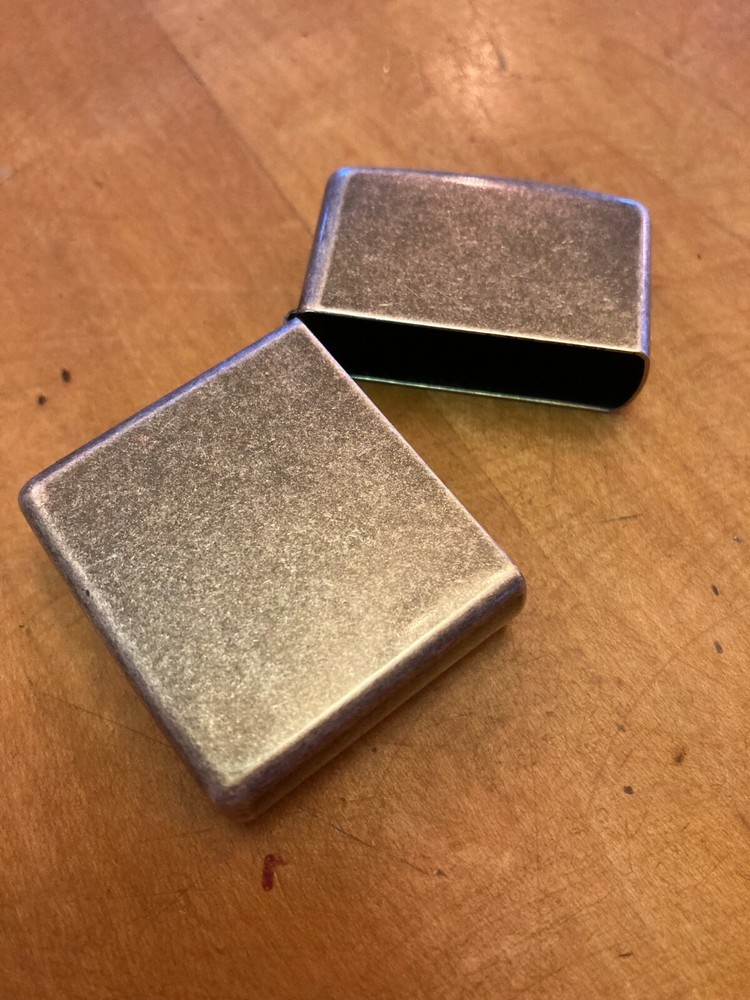 Genuine Zippo Antique Silver Plate Lighter CASE ONLY No Insert/Box