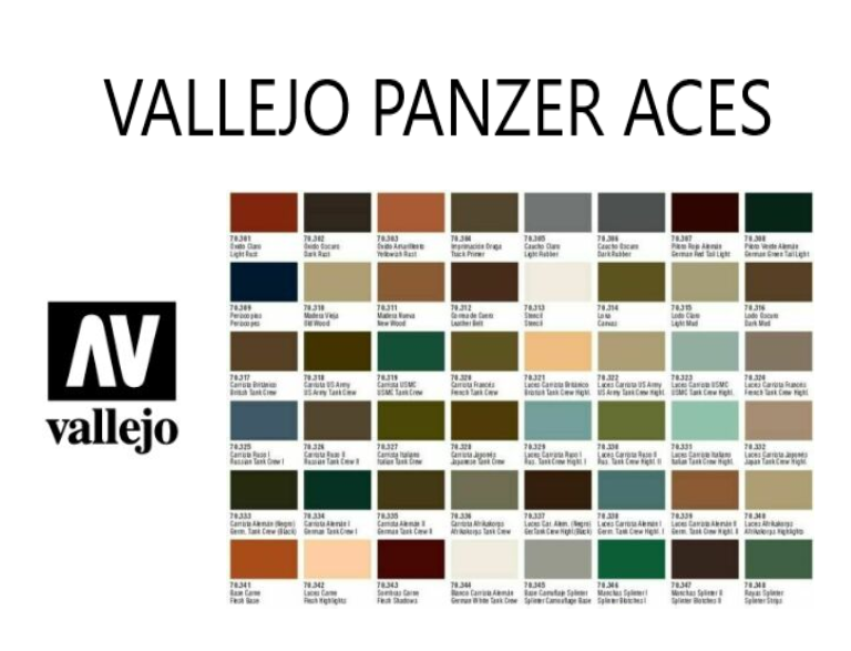 Vallejo PANZER ACES Acrylic 17ml Bottles COMPLETE RANGE YOUR CHOICE