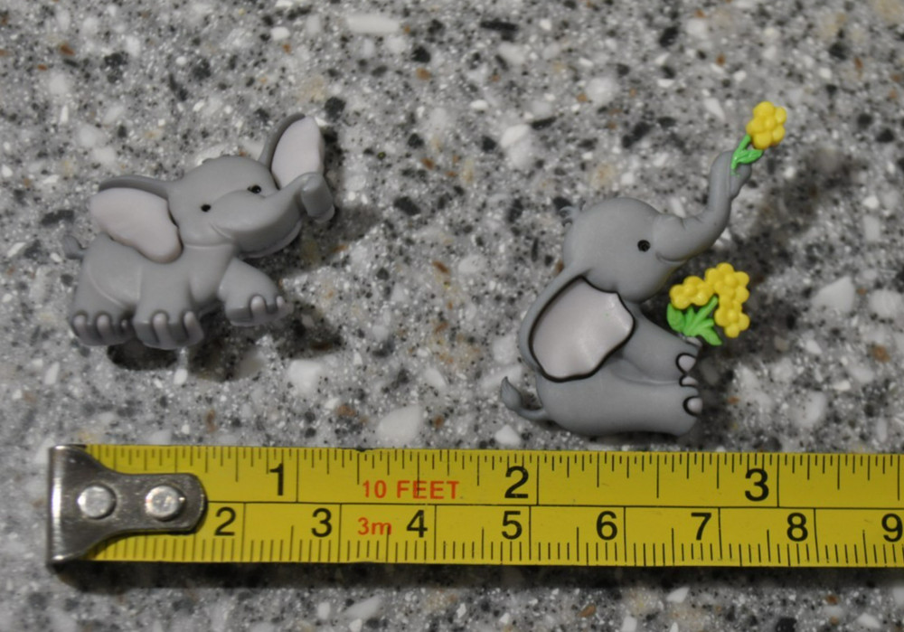 4 Elephant Buttons Sew Craft Scrap New FAST SHIP