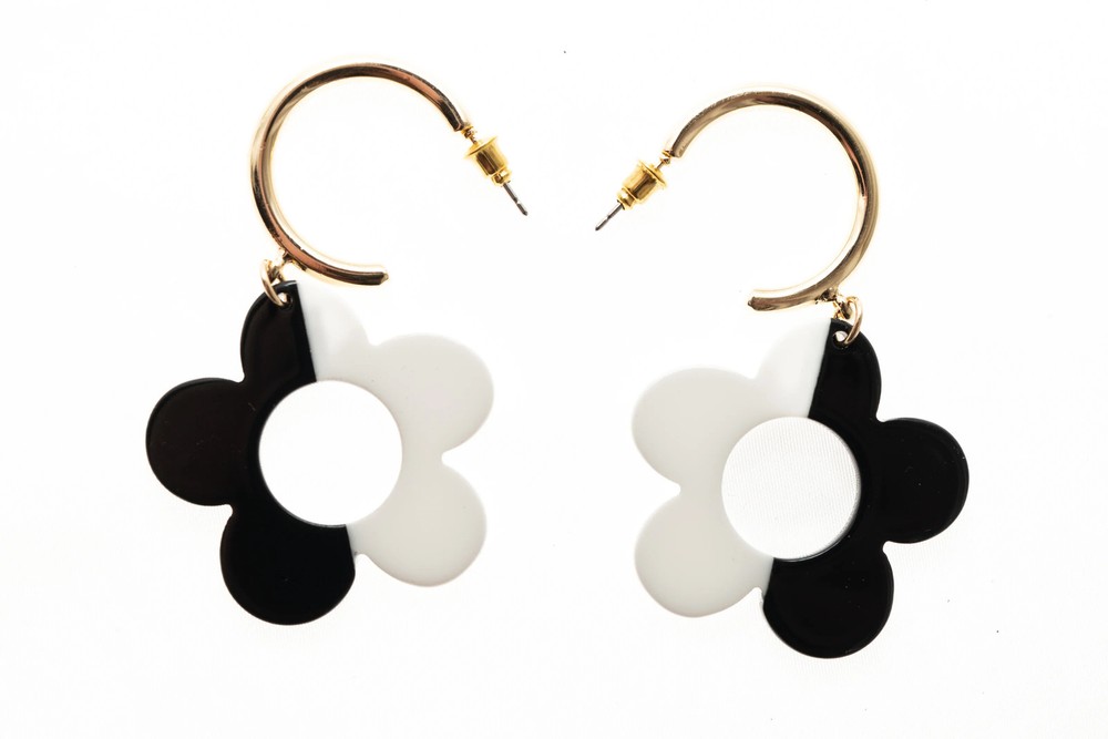 Hoop Flower Drop Earring