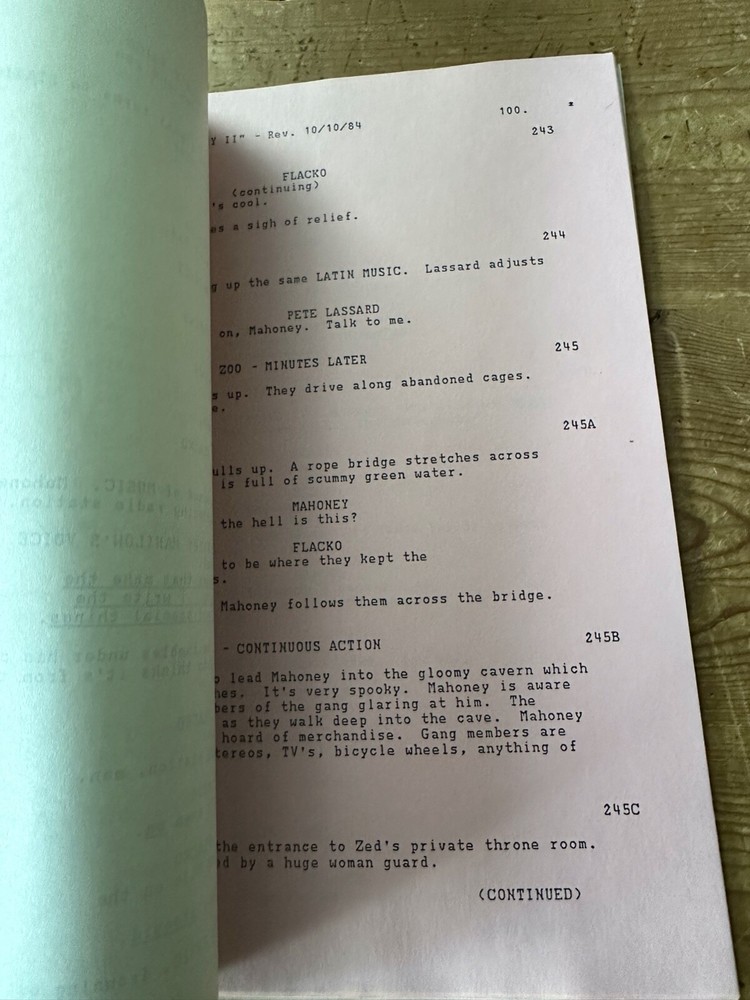 Police Academy 2: BARRY BLAUSTEIN ORIGINAL MOVIE SCREENPLAY SCRIPT