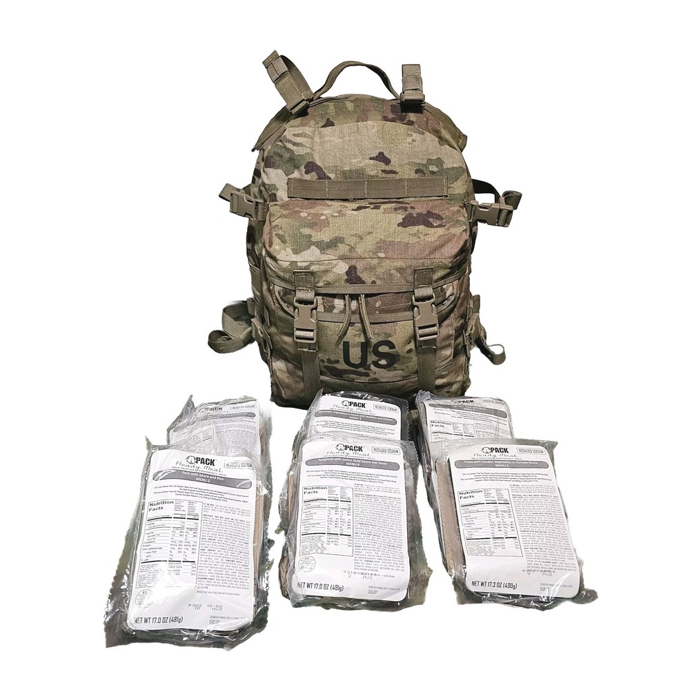 USGI OCP Multicam Assault Pack/Bugout Bag 6 MRE Survival Bundle