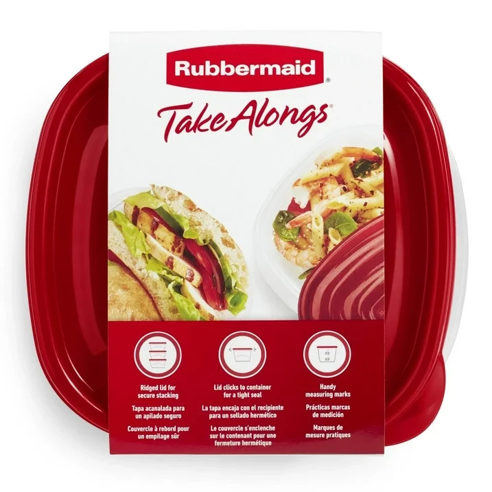 Rubbermaid TakeAlongs 10 Pack Square Food Storage Containers Ruby Red Kitchen