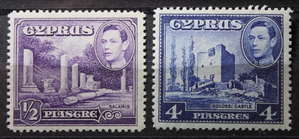 Cyprus #164 & 166, VF, Mint Never Hinged Pair, OG