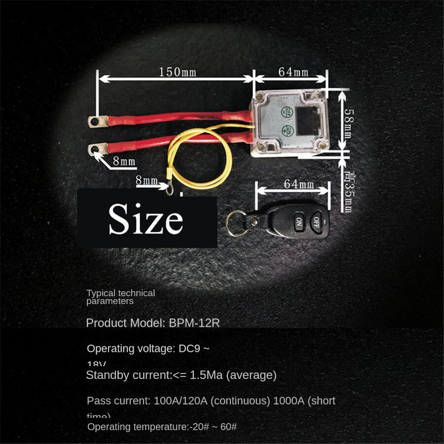 Remote Control Car Battery Disconnect Power Cut Off Master Kill Switch Isolator
