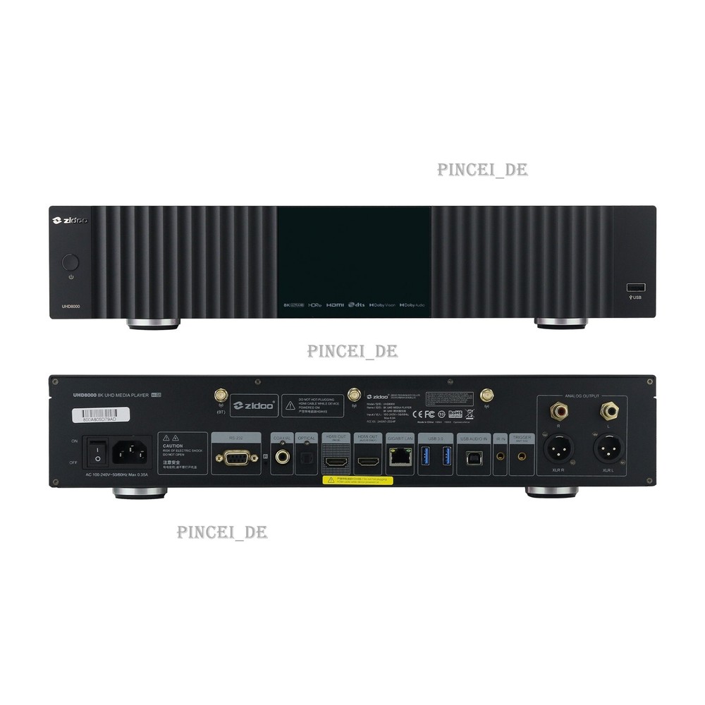ZIDOO UHD8000 High Performance Hi-end DAC Audio Decoder All-in-one Media Player