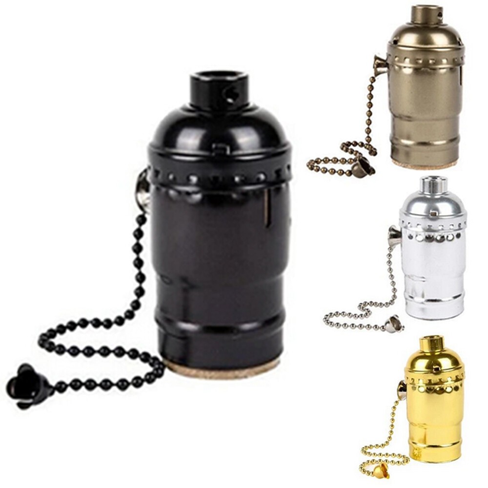 Pull Chain Light Bulb Lamp Socket Replacement Switch E26 E27 On Off 1/2/4 PCS