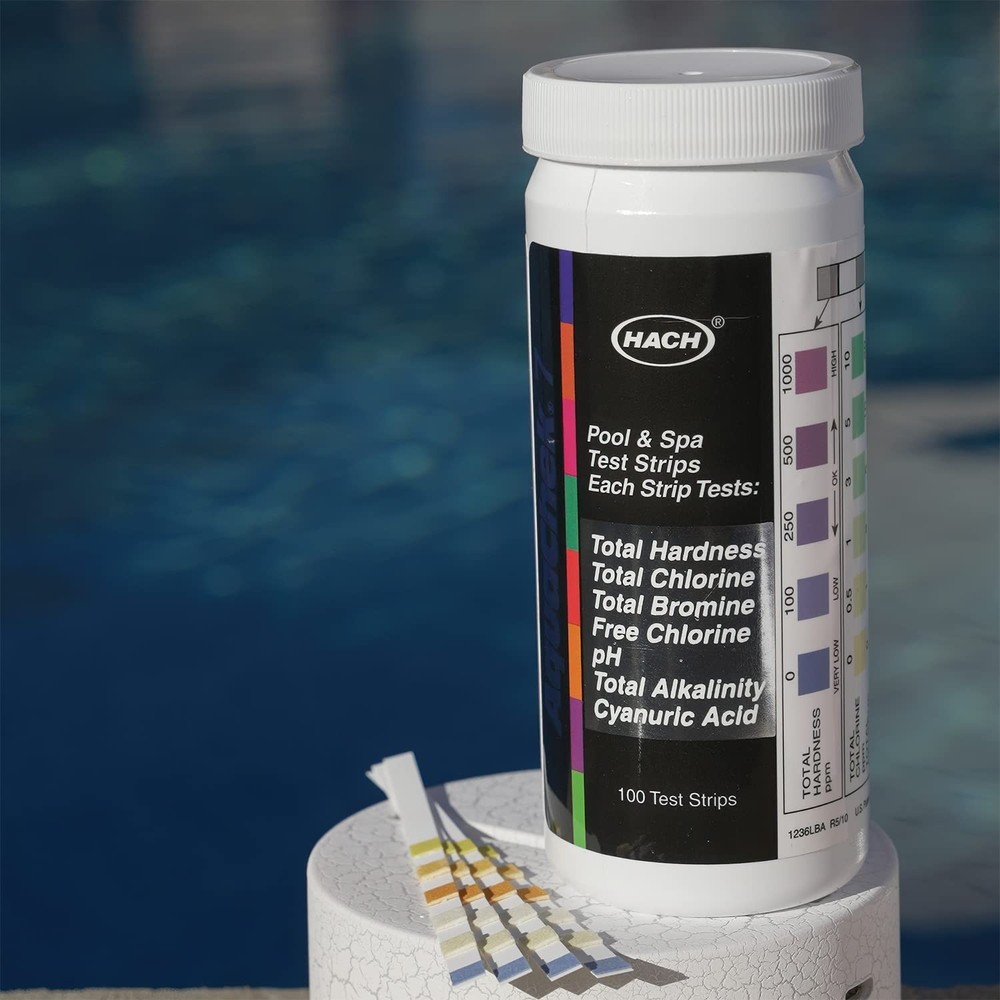 7-Way Pool and Spa Test Strips - Silver Pool Test Strips For pH, Total Chlori...