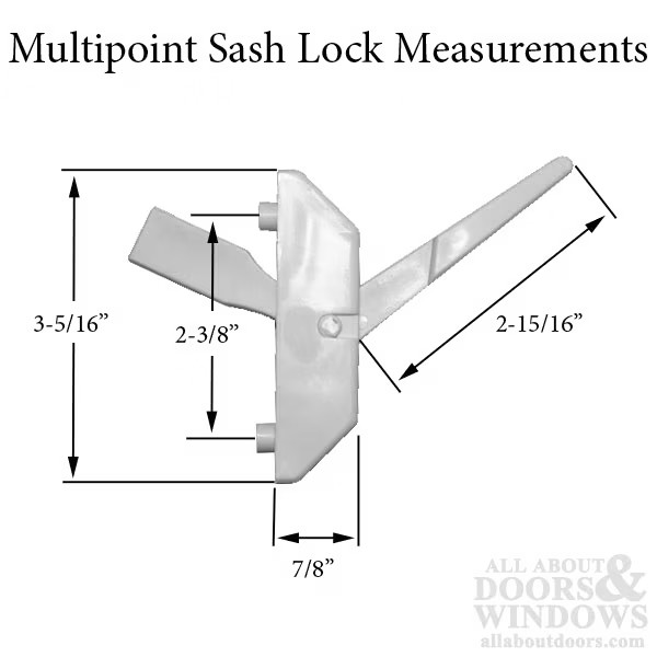 Silverline Multi-Point Sash Lock White Plastic 3-5/16" 34-159