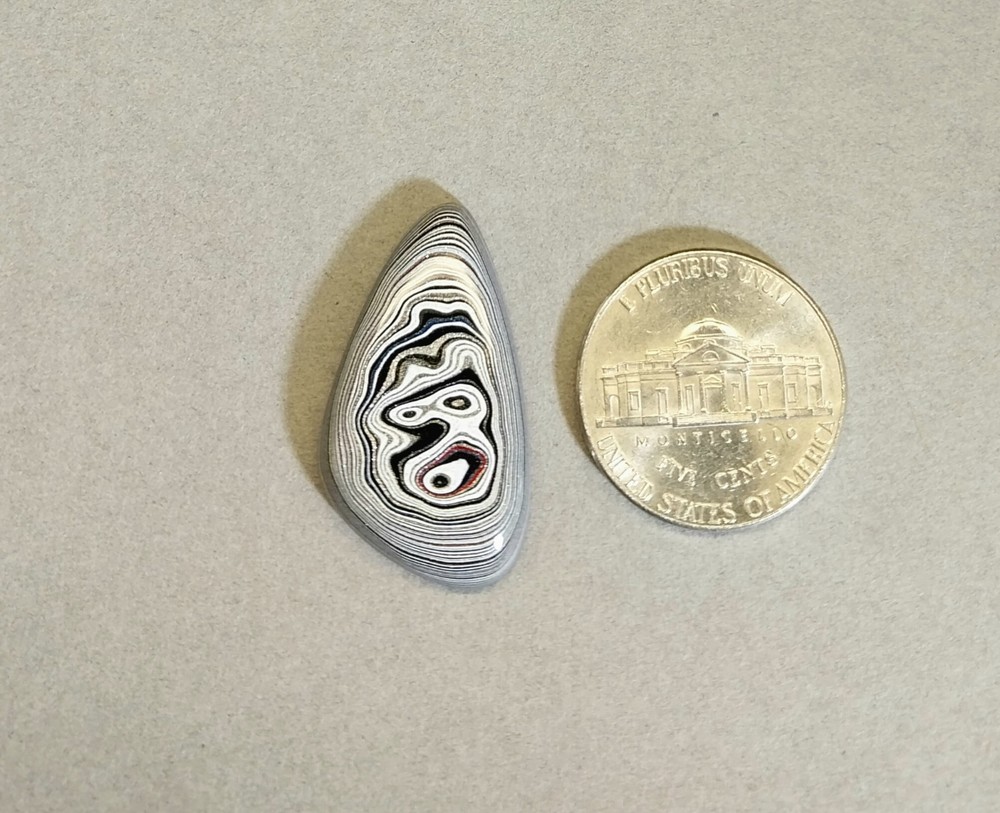 Fordite Cabochon, Domed Offset Teardrop, Happy Agate Studio, EB108