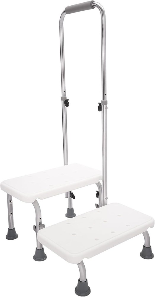 2 Step Stool with Handle for Elderly,Heavy Duty 2 Step Stool with Handrail