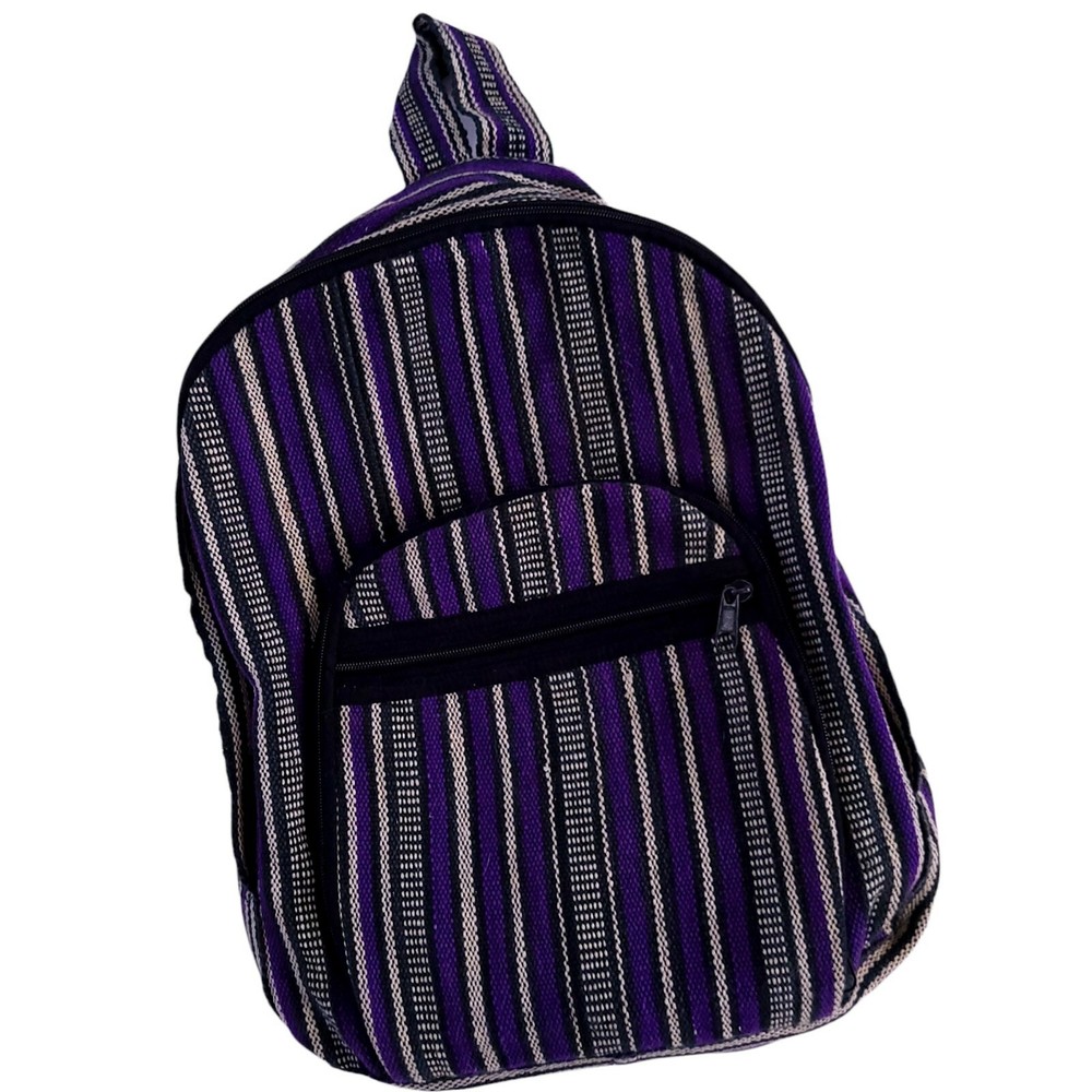 Vintage 90's Purple Zip Up Backpack Durable Yarn/Carpet Fabric Great Shape