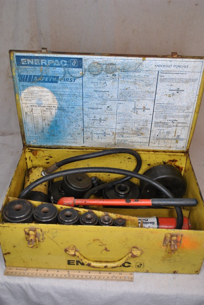 Geosource / ENERPAC 1/2" - 4” KNOCKOUT PUNCH & DIE SET HYDRAULIC PUMP RAM + CASE