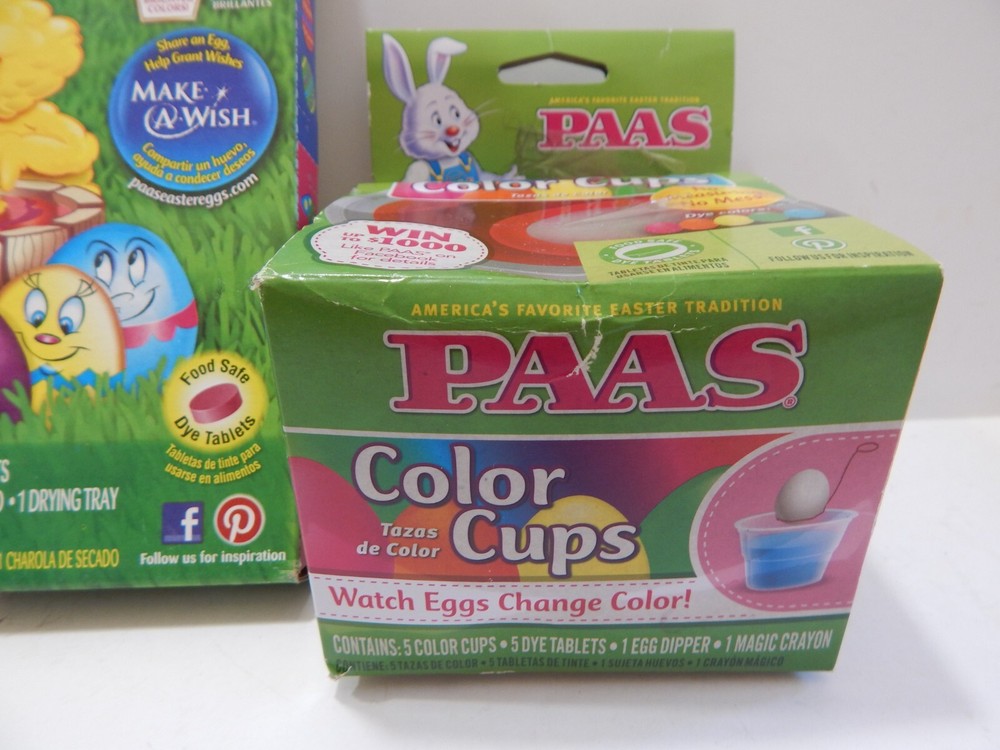 PAAS Color Cups & Egg Decorating Kit Lot