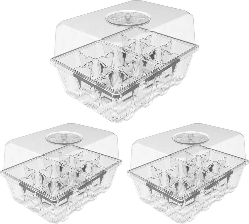 3 Pack Seed Starter Tray Germination Kit Seed Starter Kit W/ Adjustable Humidity