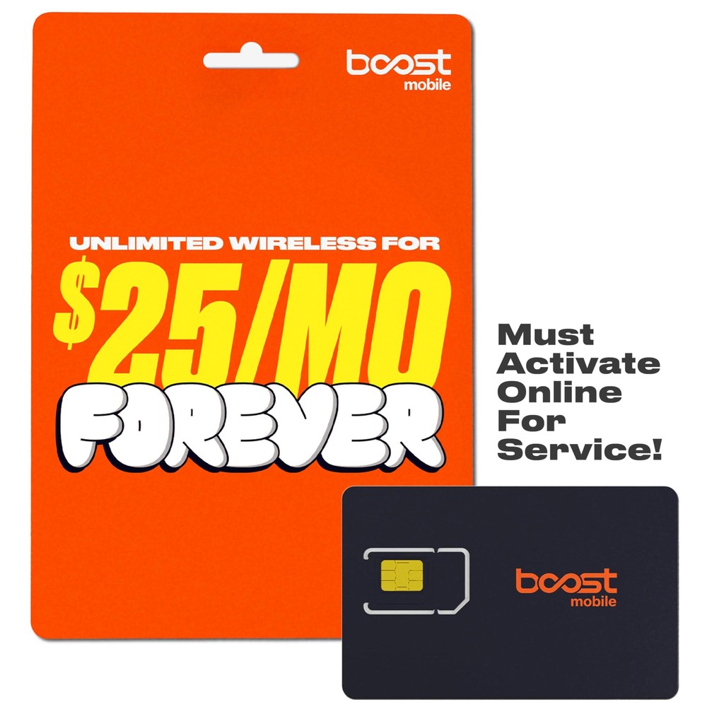 Boost Mobile SIM Kit | $25/mo Forever Unlimited Plan with Auto-Pay |...