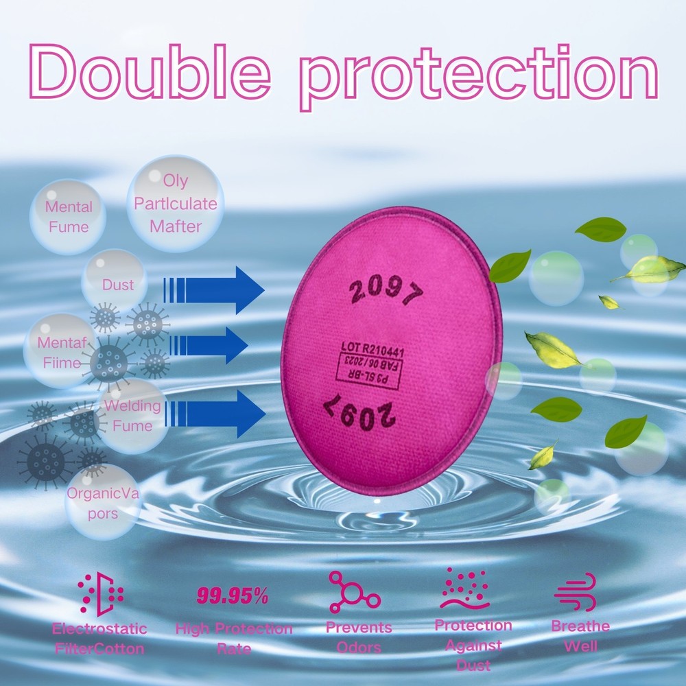2097 P100 Particulate Filter, Install on Filter Retainer for Respiratory Protect